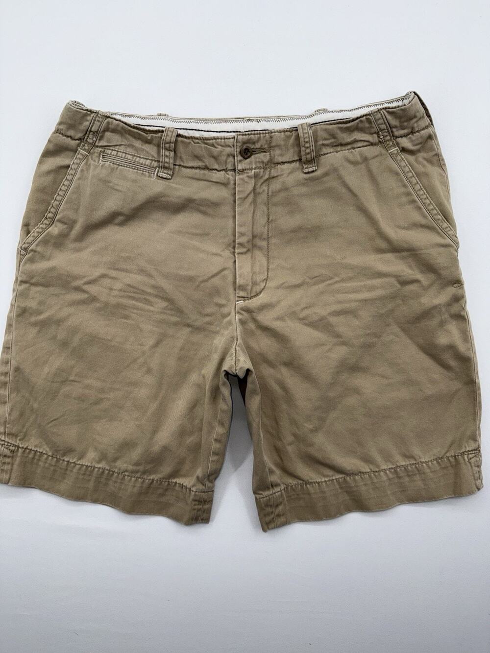 Polo Ralph Lauren Men's Chino Shorts Tan Size 36 100% Cotton Slash Pockets